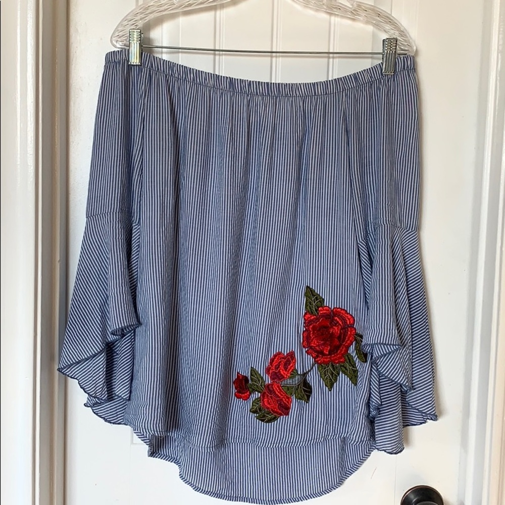 Versona striped off the shoulder blouse